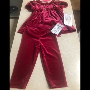 Rare Editions 2pc Holiday set, Red, 12month, NWT